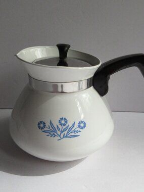 Corning Ware Blue Cornflower Corningware Tea Pot w/Lid 6 CUP Capacity Vintage